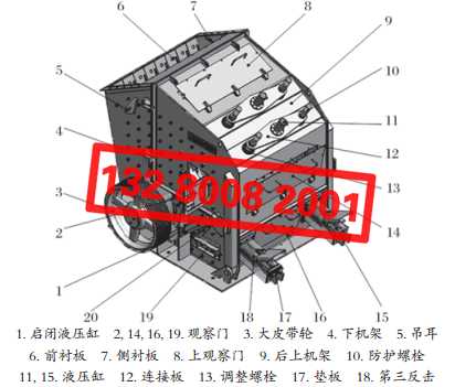 反擊式破碎機(jī)結(jié)構(gòu)示意圖