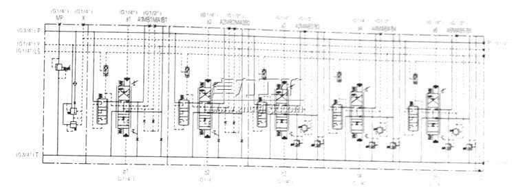 QFZMG15H型全負(fù)載敏感多路換向閥液壓原理圖